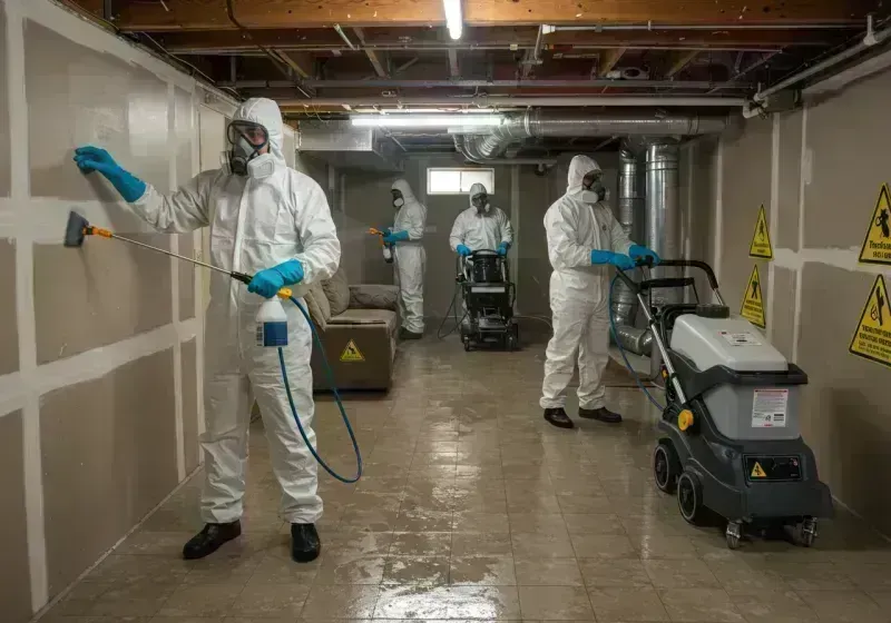 Basement Moisture Removal and Structural Drying process in Cross Lake, MN